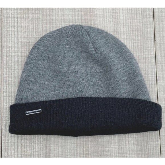 Michael Kors Grey & Black Mens Beanie Hat Outdoors -one size fits all- NEW - Picture 2 of 2